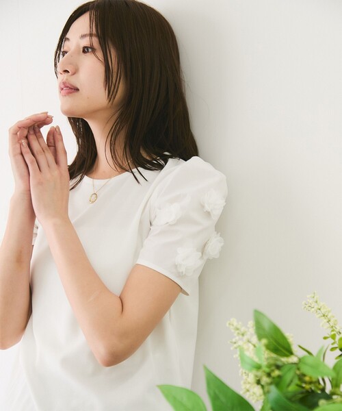 Jayro（ジャイロ）の「花モチーフ使いプルオーバー（Tシャツ/カットソー・レディース・ホワイト系その他/ブラック・M）」の19枚目の写真