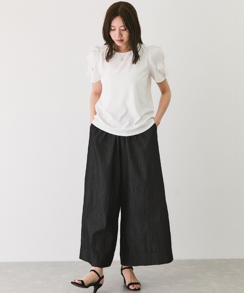 Jayro（ジャイロ）の「花モチーフ使いプルオーバー（Tシャツ/カットソー・レディース・ホワイト系その他/ブラック・M）」の17枚目の写真