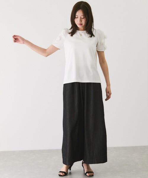 Jayro（ジャイロ）の「花モチーフ使いプルオーバー（Tシャツ/カットソー・レディース・ホワイト系その他/ブラック・M）」の16枚目の写真