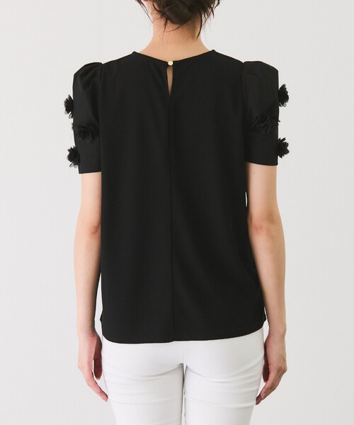 Jayro（ジャイロ）の「花モチーフ使いプルオーバー（Tシャツ/カットソー・レディース・ホワイト系その他/ブラック・M）」の7枚目の写真