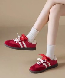 2本紐バイカラーカラー ダブルライン スニーカー