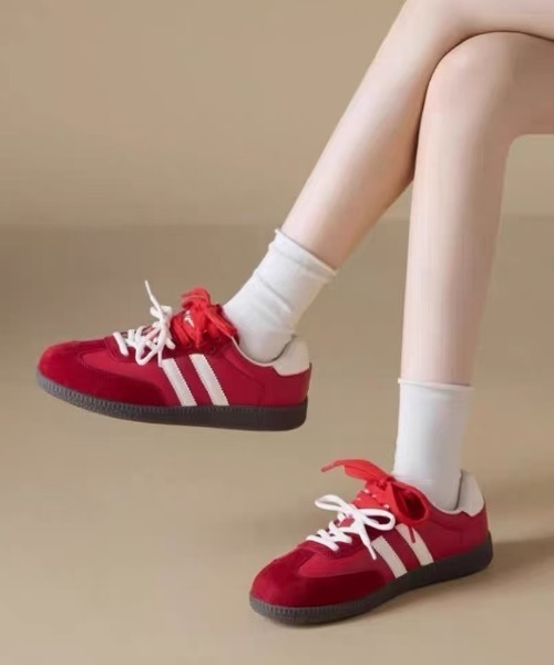 Ritzy(リッツィー)の「2本紐バイカラーカラー ダブルライン スニーカー(スニーカー・レディース・レッド/ブルー/ホワイト・23/23.5/24/24.5/25)」の3枚目の写真