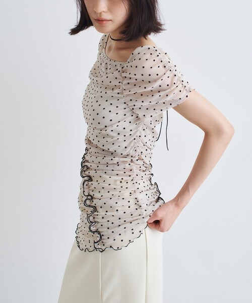 CODE A(コードエー)の「◆tulle dot mini dress(シャツ/ブラウス・レディース・アイボリー系5/ネイビー系5・00)」の8枚目の写真
