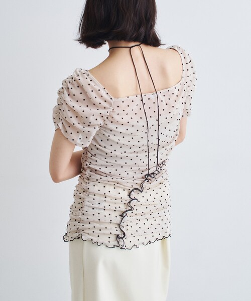 CODE A(コードエー)の「◆tulle dot mini dress(シャツ/ブラウス・レディース・アイボリー系5/ネイビー系5・00)」の9枚目の写真
