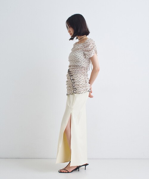CODE A(コードエー)の「◆tulle dot mini dress(シャツ/ブラウス・レディース・アイボリー系5/ネイビー系5・00)」の11枚目の写真