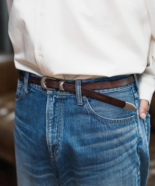 Magine（マージン）の「mko12994-Minimal Leather Belt レザーベルト（ベルト・メンズ・ブラウン/ブラック・FREE）」の17枚目の写真