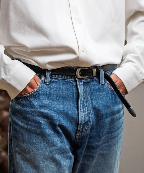 Magine（マージン）の「mko12994-Minimal Leather Belt レザーベルト（ベルト・メンズ・ブラウン/ブラック・FREE）」の13枚目の写真