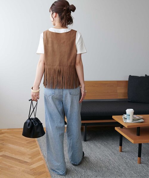 フェイクスエードフリンジベスト（ベスト）｜DISCOAT（ディス