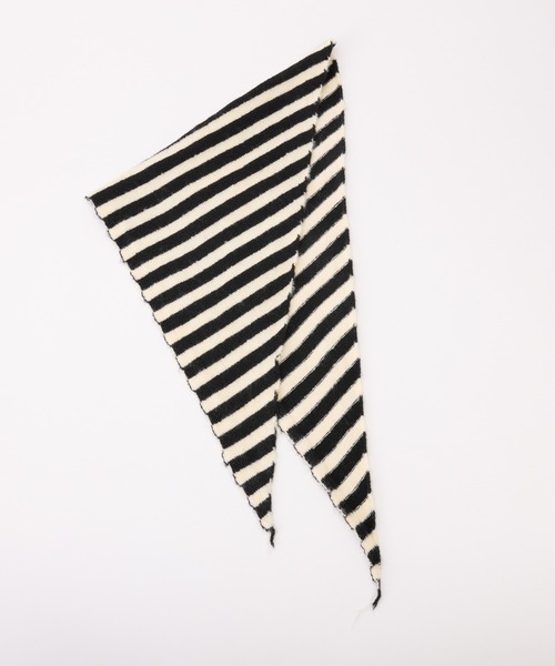 PAPILLONNER（パピヨネ）の「ニットボーダーストール（ストール/ショール・レディース・イエロー/ブルー/ブラック・FREE）」の9枚目の写真