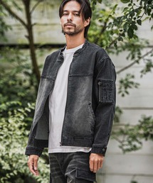 Denim&Supply コットン ライダースジャケット M 墨黒 Denim&Supply コットン ライダースジャケット M 墨黒