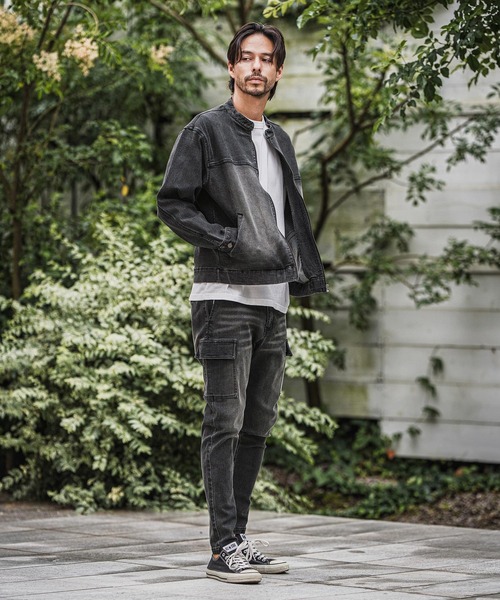 CAMBIO（カンビオ）の「mj10946-ストレッチデニムシングルライダースジャケット（ライダースジャケット・メンズ・ブラック/ネイビー/ブルー・M/L/XL）」の7枚目の写真