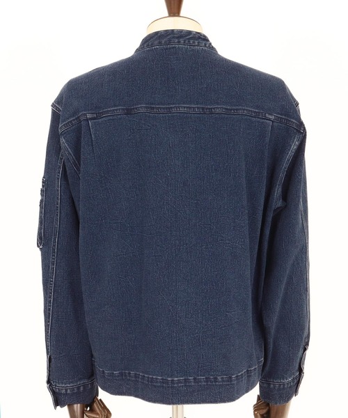 CAMBIO（カンビオ）の「mj10946-ストレッチデニムシングルライダースジャケット（ライダースジャケット・メンズ・ブラック/ネイビー/ブルー・M/L/XL）」の19枚目の写真