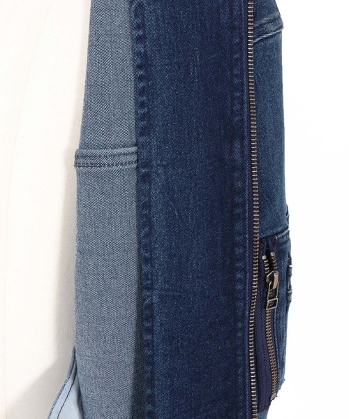 mj10946-ストレッチデニムシングルライダースジャケット（ライダース