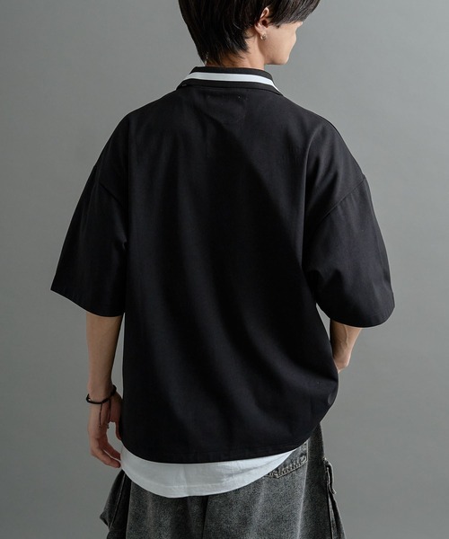 CRAFT STANDARD BOUTIQUE(クラフトスタンダードブティック)の「接触冷感/UVカット/軽量 襟付きゲームTEE(Tシャツ/カットソー・メンズ・ブラック/ホワイト・M/L/XL)」の5枚目の写真