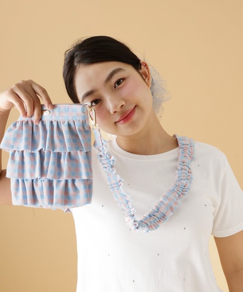 tiny tiny（ティニーティニー）の「フリルギャザーショルダーバッグ[tiny tiny(ティニーティニー)]（ショルダーバッグ・レディース・ブラック/その他1/グリーン・0）」の3枚目の写真