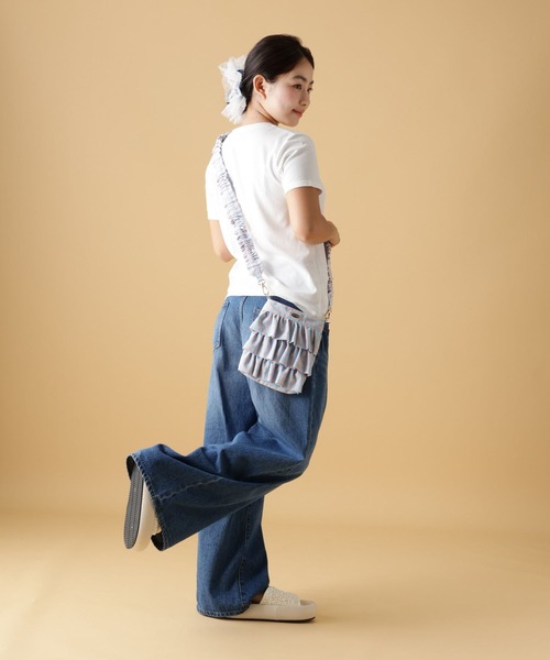 tiny tiny（ティニーティニー）の「フリルギャザーショルダーバッグ[tiny tiny(ティニーティニー)]（ショルダーバッグ・レディース・ブラック/その他1/グリーン・0）」の13枚目の写真