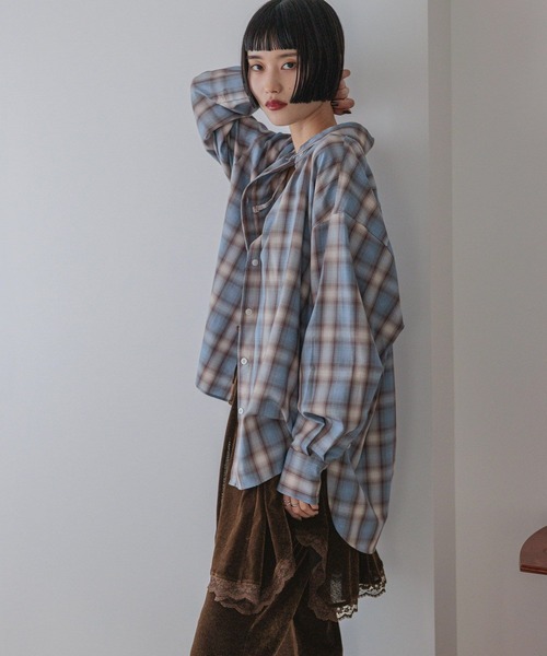 セール】アソートチェックBIGシャツ 525629（シャツ/ブラウス