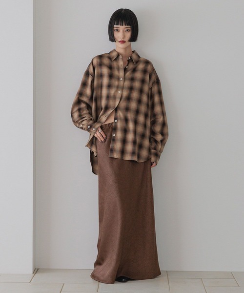 LOWRYS FARM（ローリーズファーム）の「アソートチェックＢＩＧシャツ  525629（シャツ/ブラウス・レディース・ブラック/ブラウン/ブルー/レッド/グリーン/ブルー系その他・FREE）」の7枚目の写真