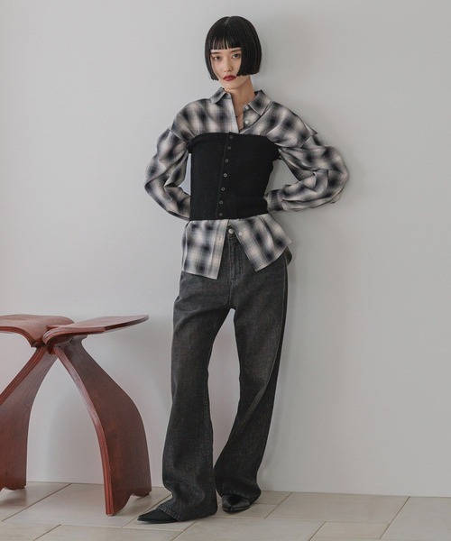 LOWRYS FARM（ローリーズファーム）の「アソートチェックＢＩＧシャツ  525629（シャツ/ブラウス・レディース・ブラック/ブラウン/ブルー/レッド/グリーン/ブルー系その他・FREE）」の13枚目の写真