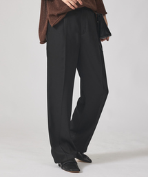 qualite | 【ウエストゴムで楽ちん×オシャレ】センタープレスカルゼイージーパンツ/オフィスカジュアル/夏服/秋服(その他パンツ)