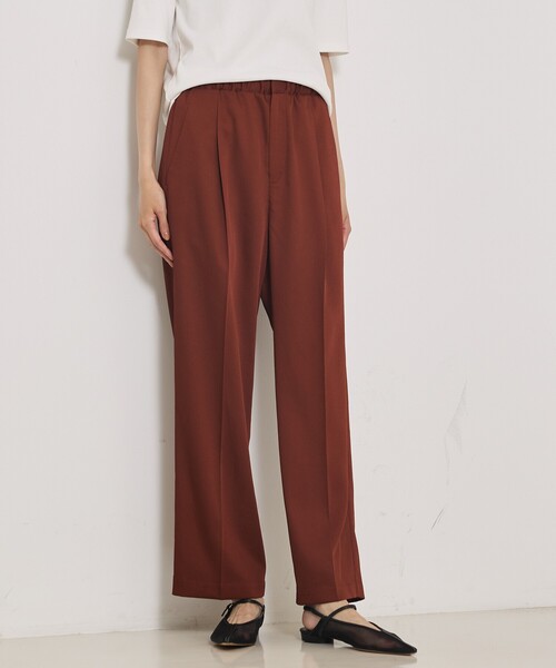 qualite（カリテ）の「【ウエストゴムで楽ちん×オシャレ】センタープレスカルゼイージーパンツ/オフィスカジュアル/夏服/秋服（その他パンツ・レディース・ブラウン/カーキ/ブラック・36/38/40/34）」の12枚目の写真