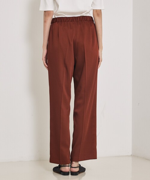 qualite（カリテ）の「【ウエストゴムで楽ちん×オシャレ】センタープレスカルゼイージーパンツ/オフィスカジュアル/夏服/秋服（その他パンツ・レディース・ブラウン/カーキ/ブラック・36/38/40/34）」の14枚目の写真