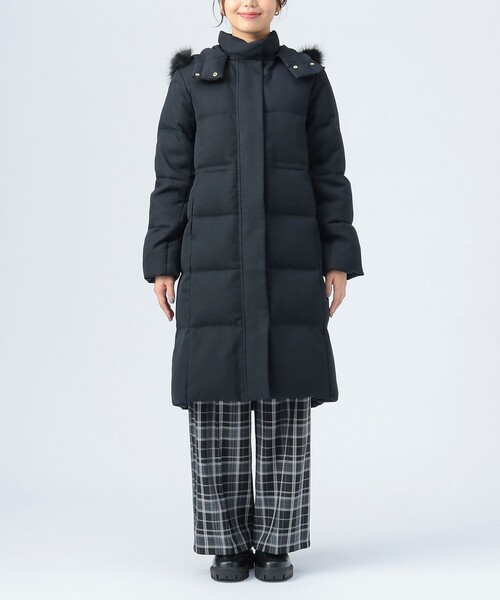 【美品】ビームスハート 3way 撥水ダウンロングコート ネイビー Lサイズ BEAMS HEART（ビームスハート）の「BEAMS HEART / 撥水 ロングダウン