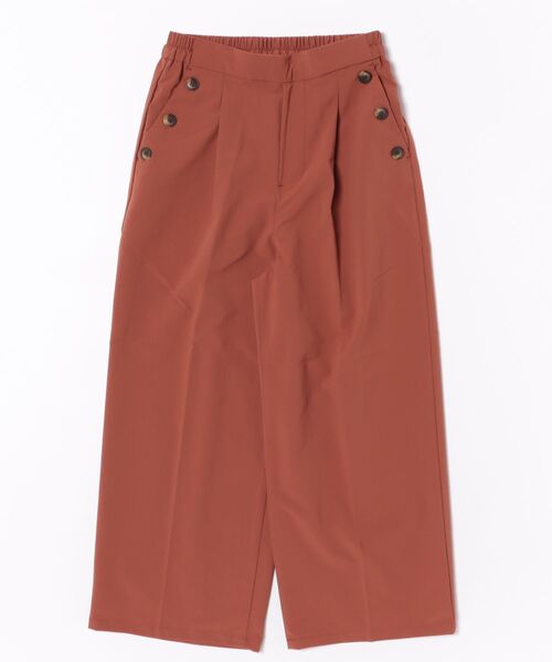 BELLUNA PLUS(ベルーナ)の「サラもちライト快適ワイドパンツ55丈(その他パンツ・レディース・ブラック/カーキ/テラコッタ/ベージュ・SMALL/MEDIUM/X-LARGE/LARGE)」の2枚目の写真