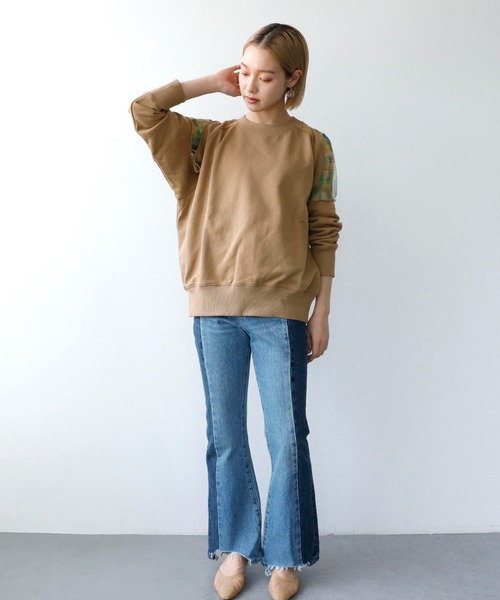 Three Four Time(スリーフォータイム)の「カットオフ裏毛プルオーバーオリジナル(Tシャツ/カットソー・レディース・ブラック/キャメル・FREE)」の13枚目の写真