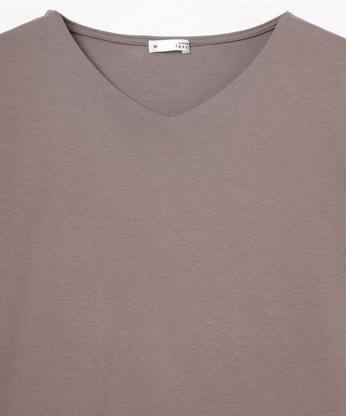 GLACIER lusso（グラシアルッソ）の「ノンステッチＶネックＴ（Tシャツ/カットソー・レディース・モカ/ホワイト/ブルーグリーン/ブラック・S/M/LL/L）」の5枚目の写真