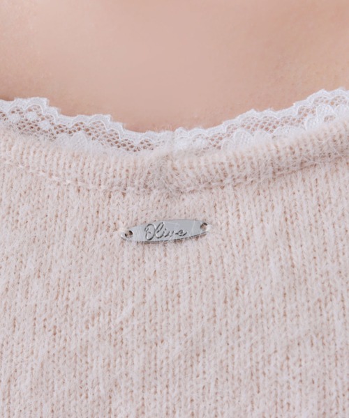 OLIVE des OLIVE（オリーブデオリーブ）の「胸レースニットキャミ（キャミソール・レディース・オフホワイト/サックスブルー/ブラック/ピンク・FREE）」の16枚目の写真