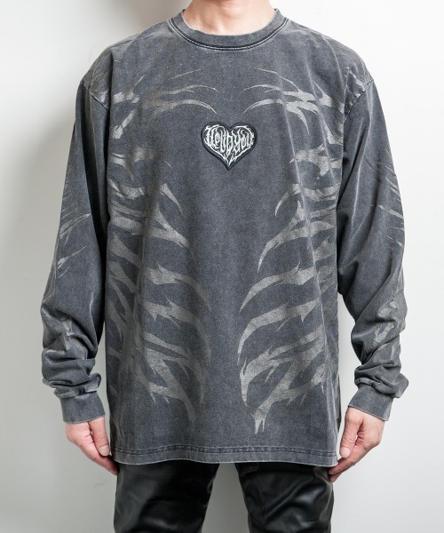 BACKSTAGE PASS(バックステージパス)の「CRIMSON GHOST LS(クリムゾン ゴースト LS)ビッグシルエット クルーネック プリント ロンT(Tシャツ/カットソー・メンズ・ブラック/ダークグレー/ホワイト系その他・FREE)」の16枚目の写真