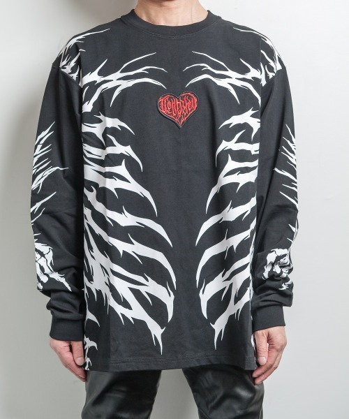 BACKSTAGE PASS(バックステージパス)の「CRIMSON GHOST LS(クリムゾン ゴースト LS)ビッグシルエット クルーネック プリント ロンT(Tシャツ/カットソー・メンズ・ブラック/ダークグレー/ホワイト系その他・FREE)」の22枚目の写真