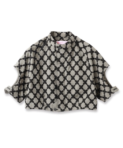 mintdesigns(ミントデザインズ)の「MIX CHECK LITTLE JACKET(ブルゾン・レディース・ホワイト/ブラック・ONESIZE)」の2枚目の写真
