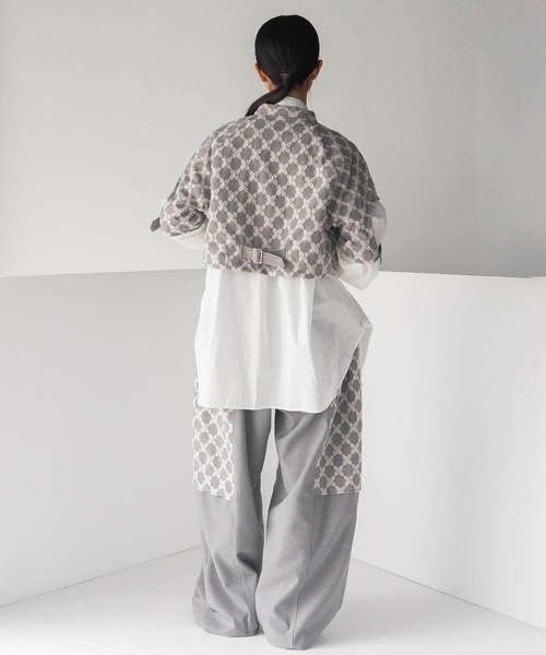 mintdesigns(ミントデザインズ)の「MIX CHECK LITTLE JACKET(ブルゾン・レディース・ホワイト/ブラック・ONESIZE)」の4枚目の写真