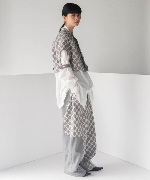 mintdesigns(ミントデザインズ)の「MIX CHECK LITTLE JACKET(ブルゾン・レディース・ホワイト/ブラック・ONESIZE)」の5枚目の写真