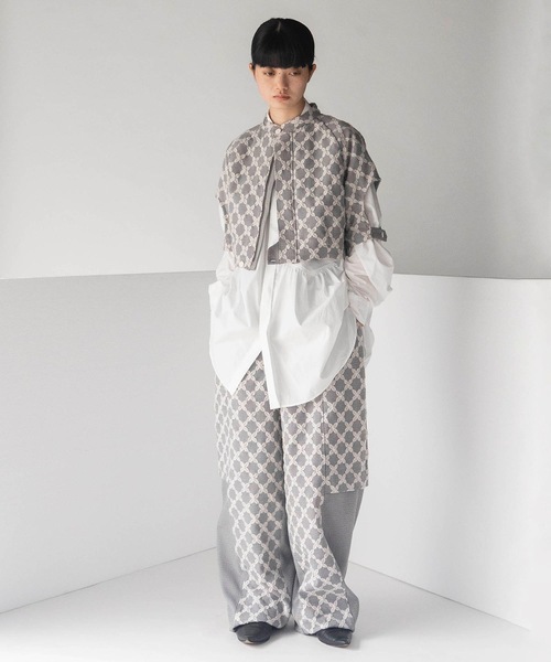 mintdesigns(ミントデザインズ)の「MIX CHECK LITTLE JACKET(ブルゾン・レディース・ホワイト/ブラック・ONESIZE)」の6枚目の写真