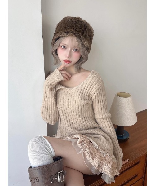 ランダムフリルニットセットアップ（セットアップ）｜Darich