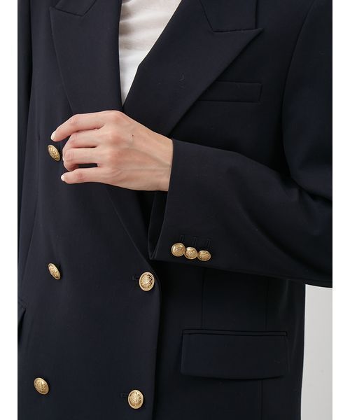 金釦ダブルブレストロングブレザー（テーラードジャケット）｜Mila