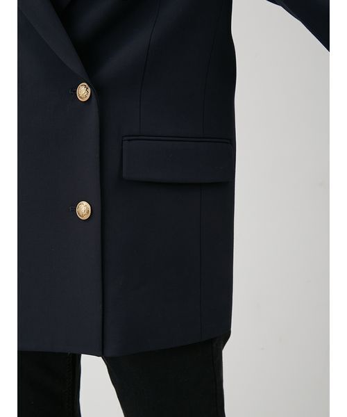 金釦ダブルブレストロングブレザー（テーラードジャケット）｜Mila