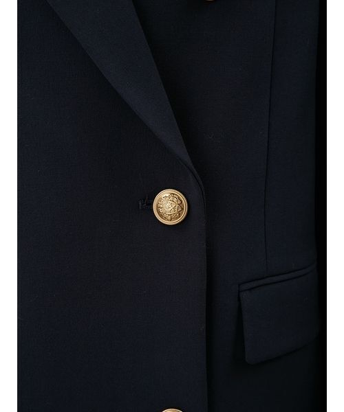 金釦ダブルブレストロングブレザー（テーラードジャケット）｜Mila