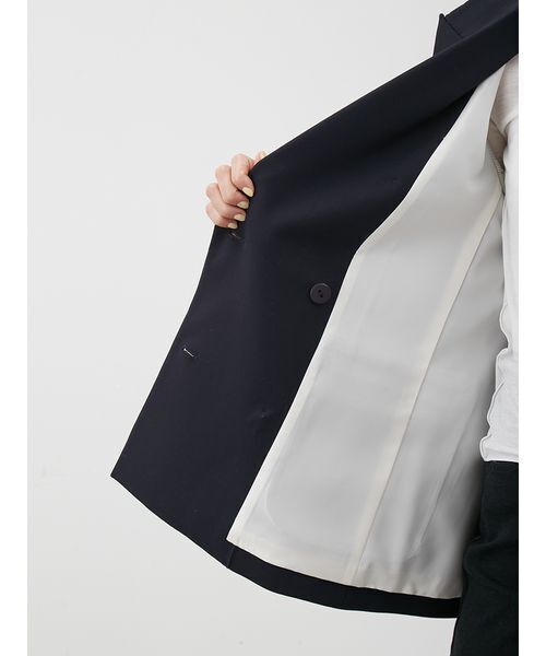 金釦ダブルブレストロングブレザー（テーラードジャケット）｜Mila