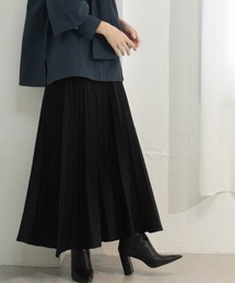 ラメニットプリーツスカート【洗える】