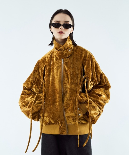 seytoサイズ2 / クラッシュベロアギャザーブルゾン Crush velour gather blouson / クラッシュベロアギャザーブルゾン