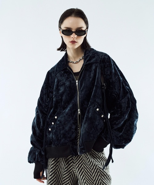 seyto（セイト）の「Crush velour gather blouson / クラッシュベロア