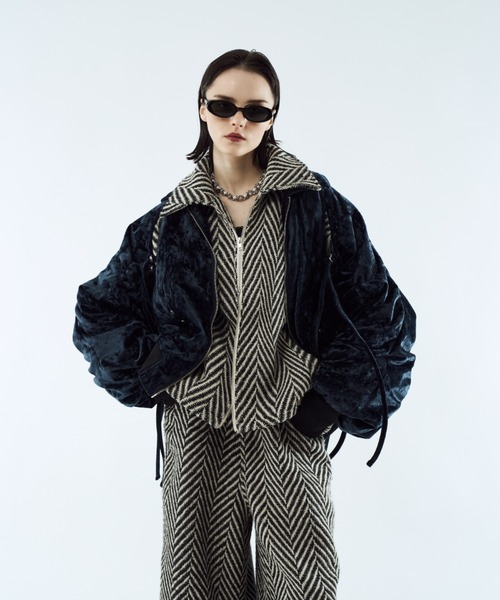 seyto（セイト）の「Crush velour gather blouson / クラッシュベロア