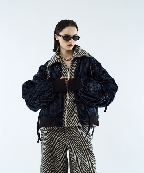 セール】Crush velour gather blouson / クラッシュベロアギャザー