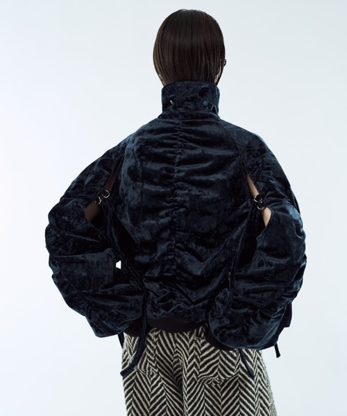 seyto(セイト)の「Crush velour gather blouson / クラッシュベロアギャザーブルゾン(ブルゾン・メンズ・ブラック/マスタード・2/1)」の12枚目の写真