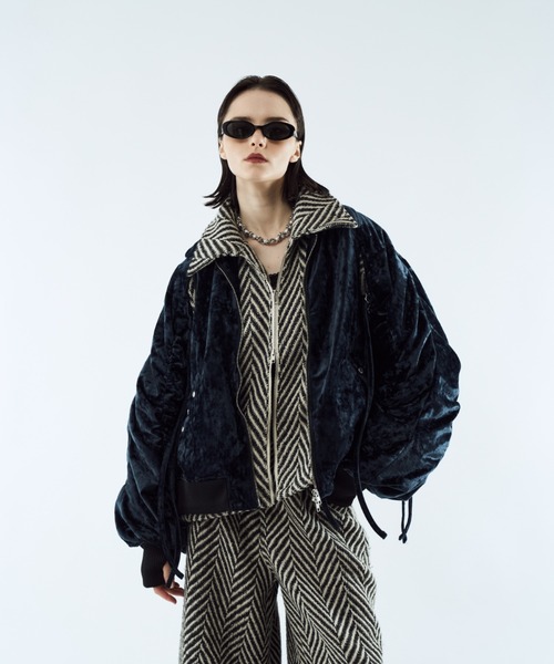 seyto（セイト）の「Crush velour gather blouson / クラッシュベロア