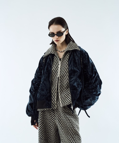 Crush velour gather blouson / クラッシュベロアギャザーブルゾン